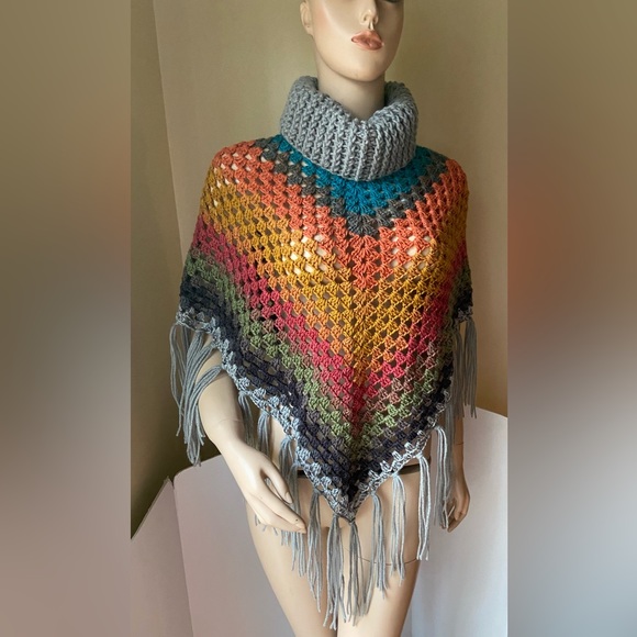 Crochet Boho Poncho - Picture 7 of 9